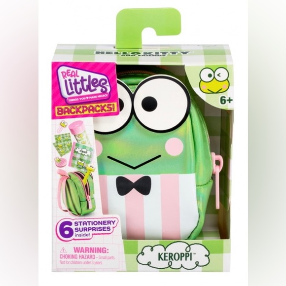 Real Little Sanrio Hello Kitty Keroppi Frog Backpack with 6 Surprises Inside NEW - Picture 1 of 7